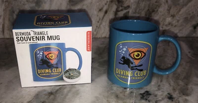 Coffee Cup 12oz-“DIVING CLUB Bermuda Triangle”Souvenir Mug-3 3/4”Hx3 1/4”W-NEW - Image 1 of 4