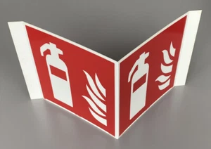 Symbol Feuerlöscher Nasenschild Winkelschild 200x200mm, nachleuchtend - Bild 1 von 1