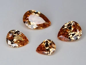 Champagne CZ Pear 4x6 6x8 7x9 8x10 10x12 mm AAA Loose Cubic Zirconia Gemstone - Picture 1 of 6