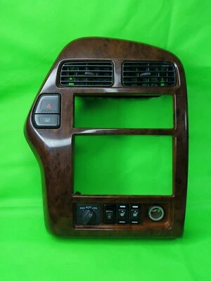 97 98 99 INFINITI QX4 TABLERO CENTRAL RADIO EMBELLECEDOR BISEL CON VENTILACIONES DE AIRE ACONDICIONADO OEM MADERA Foto 1 de 4