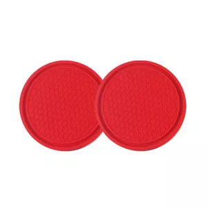 2Pcs Red Car Cup Holder Pad Silicone Anti Slip Insert Coaster Mat Interior Trims - Bild 1 von 14