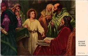 Postcard Christ in The Temple by H. Hofmann, Original at Riverside Church, NYC - Picture 1 of 2