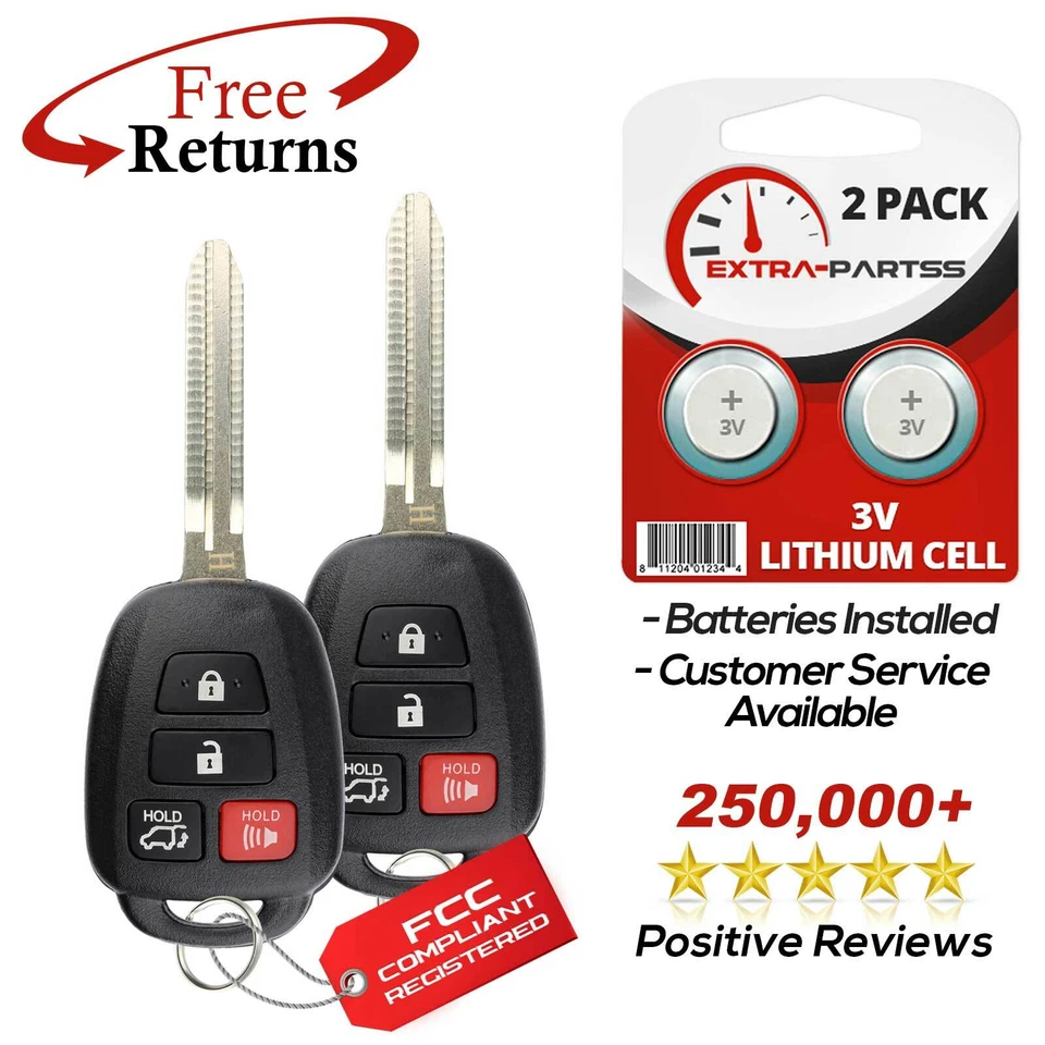 2 For 2014 2015 2016 2017 Toyota Rav4 Highlander Keyless Car Remote Key Fob Foto 1 de 4