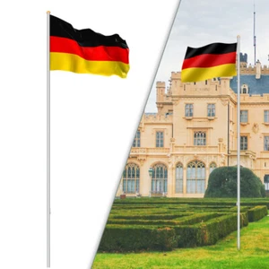 Fahnenmast Halterung Alu FLAGMASTER Fahnen Garten Fahnenstange Flaggenmast 6.5m - Bild 1 von 8