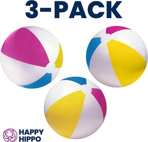 (Confezione da 3) Pallone da Spiaggia Gigante 24 Pollici Gonfiabile Materiale Durevole e Durevole - Foto 1 di 5