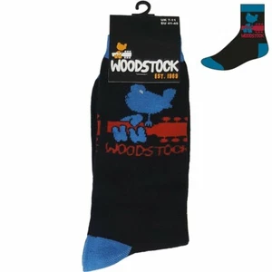 Offiziell lizenzierte Woodstock Festival Socken Logo blau Vogel auf Gitarre UK Größe 7-11 - Bild 1 von 2