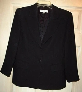  Ladies 8 Quality Business Career Jet Black Blazer Casual Corner LKN Free Ship - Picture 1 of 8