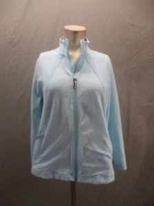 Talbots Größe PL Damen blau Baumwolle durchgehender Reißverschluss Stehkragen Tasche Trainingsjacke 625 - Bild 1 von 9