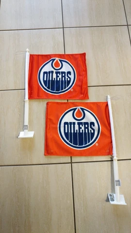 Oilers HOCKEY PLAYOFFS Bright ORANGE Car Flag Edmonton Cover
