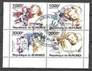 Prominente Marilyn Monroe Burundi 2011 (53) Yvert Nr. 1293 bis 1296 gestempelt used - Bild 1 von 1