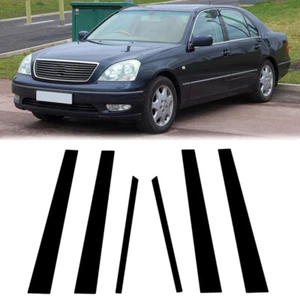 6x Set Glossy Black Pillar Posts Door Window Trim Covers For Lexus LS430 2001-06 - Picture 1 of 15