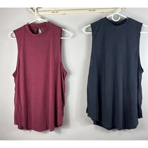 2 American Eagles Soft & Sexy Sueded Tank Top Sleeveless Red & Blue XL - Picture 1 of 9