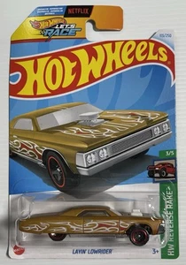 2024 HOT WHEELS LAYIN' LOWRIDER in GOLD. HW REVERSE RAKE 3/5 Long card - Picture 1 of 4