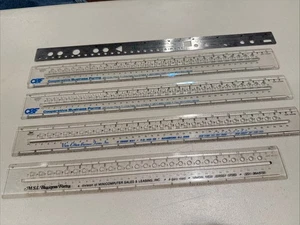 VINTAGE KLAR / METALL Computer Lineale.  Siehe Beschreibung und Bilder - Bild 1 von 3