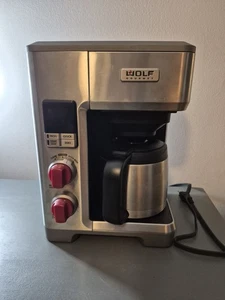 WOLF Gourmet Coffee Maker WGCM100S Red Knobs Auto Drip System 10 Cups - Picture 1 of 16