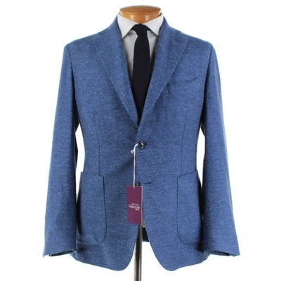 Sartoria Partenopea NWT Wool Blend Sport Coat Size 50R (40R US) In Blue Melange - Image 1 of 4
