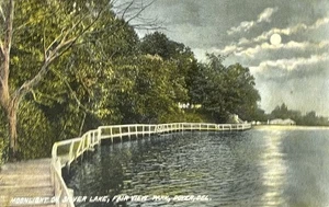 Dover Delaware Fair View Park Moonlight On Silver Lake Vintage Postcard  - Picture 1 of 4