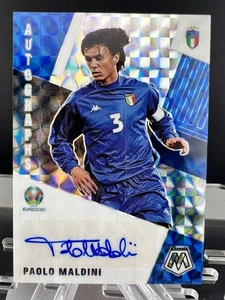 2020-21 Panini Mosaic UEFA Euro Silver Prizm Auto Paolo Maldini | Italy | Milan - Picture 1 of 8
