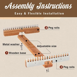 Adjustable Tapestry Weaving Loom Small Expandable 3.5In to 11.8In Wooden Frame - Picture 1 of 6