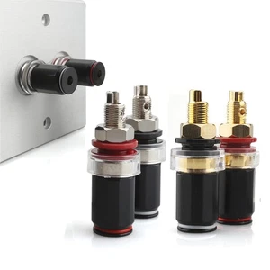 4pcs Rhodium Plated Binding Post Banana Jack Terminal for HiFi Audio Amp Speaker - Picture 1 of 14