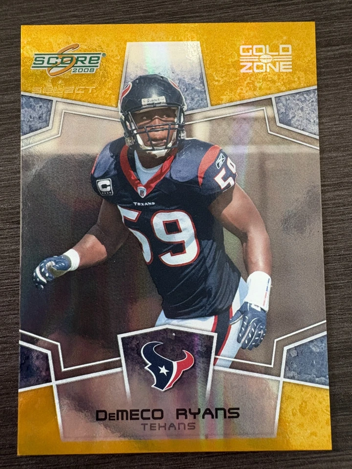 2008 Score Select DeMeco Ryans #123 Gold Zone serial /50 - Image 1 of 2