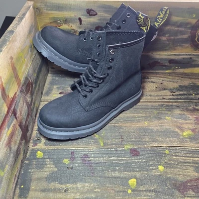 Dr. Martens Unisex 1460 Milled Nubuck WP Black Boots Size Men’s 7 Women’s 8 New - Image 1 of 4
