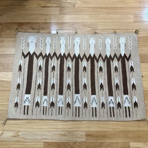 Vintage Navajo bildhafter YEI BE CHEI handgesponnener Wollteppich 41"x28" 1900er - Bild 1 von 16