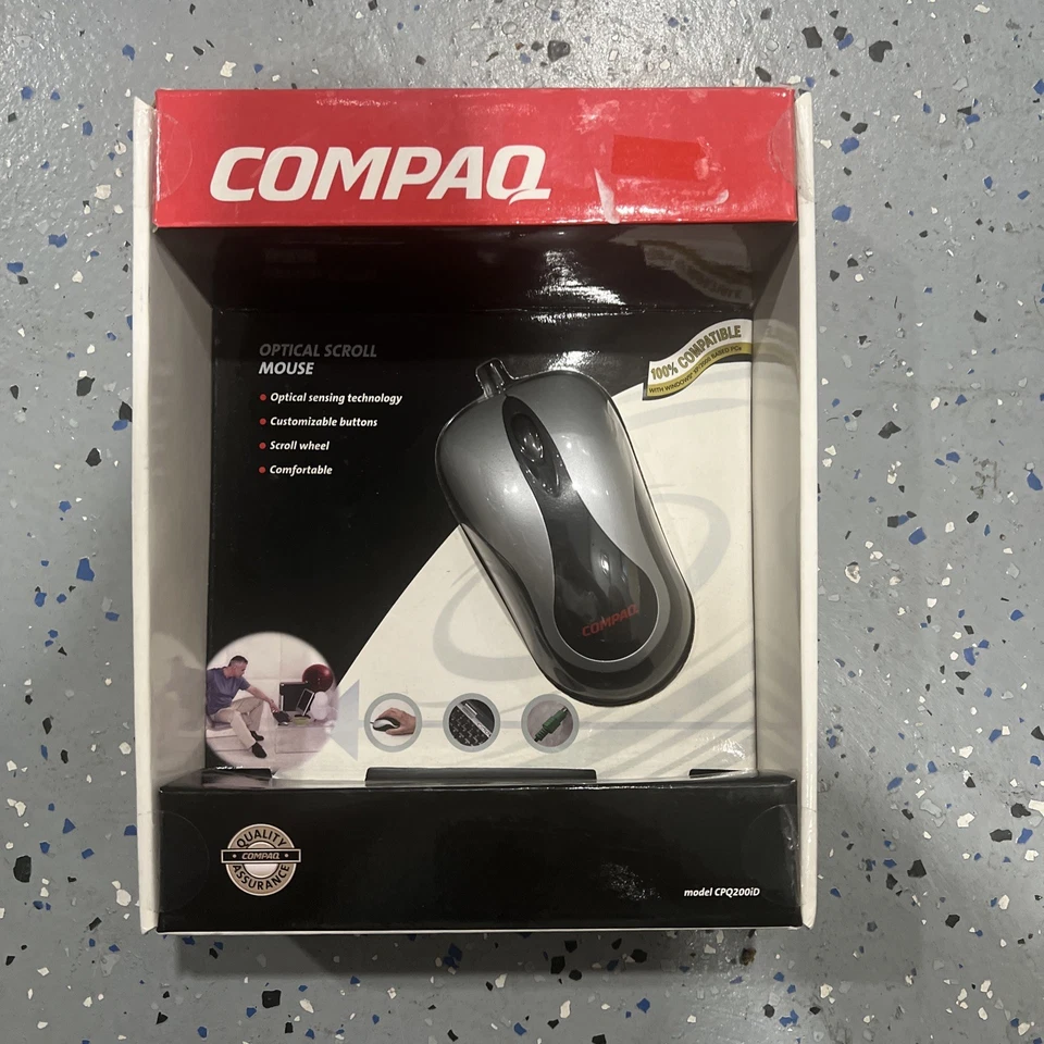 Genuine COMPAQ CPQ200ID Optical Scroll Computer Mouse - Image 1 of 4