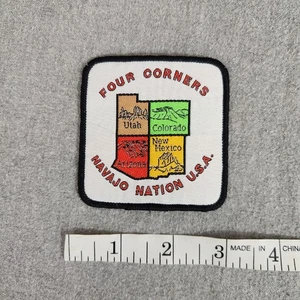 Vintage 3" x 3" Patches Patch Rectangle Four Corners Navajo Nation Utah New Mexi - Picture 1 of 2