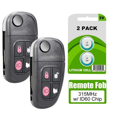 2 For 2001 2002 2003 2004 2005 2006 2007 2008 Jaguar S-Type XJ8 Remote Key Fob - Image 1 of 4