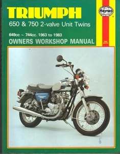 TRIUMPH BONNEVILLE T120,T140,V,E,D,EX,TR6,TR65,TR7 TIGER HAYNES MANUAL 1963-1983 - Picture 1 of 1