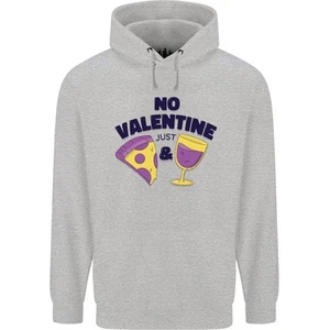 Sudadera Para Hombre 80% Algodón Anti Día De San Valentín Solo Pizza Y Vino - Imagen 1 de 27