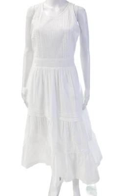 Pampelone Womens Maxi Sundress White Cotton Sleeveless Beach Mid Calf Size S - Image 1 of 4