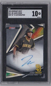 Bowman's Best Baseball 2022 James Wood Best of 2022 autógrafo SGC 10 - Imagen 1 de 2