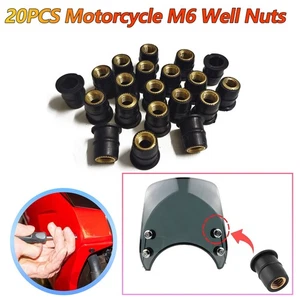 20 Piezas PARA Motocicleta ATV M6 Goma Latón Universal Parabrisas Carenado Pozo Tuercas - Imagen 1 de 11
