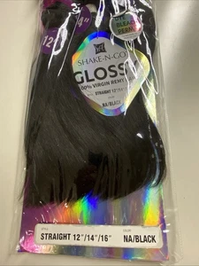 SHAKE N GO GLÄNZEND 100 % MENSCHLICHES REINES REMY-HAAR GLATT_12"_14"_16"_#NA/SCHWARZ - Bild 1 von 4
