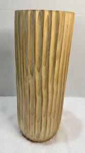 Handgeschnitzte Mangoholz Vase 12" hoch Thailand makelloser Zustand! 4,75" Durchmesser - Bild 1 von 5
