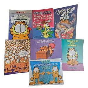 Vintage Garfield Classroom Posters Lot Of 7 Size 13.5 X 19 Inch - Picture 1 of 14
