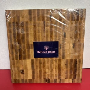 Refined Roots Square Cutting Board, End Grain, Maple,beach, Wood. 18”x18”x2” New - Picture 1 of 3