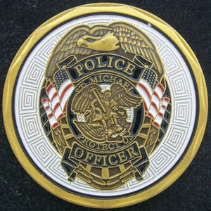 Police St. Michael Patron Saint of Law enforcement Challenge Coin - Picture 1 of 2