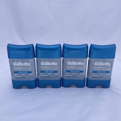 4 Gillette ClearShield Cool Wave Clear Gel Deodorant 2.85oz 10/25 FREE SHIPPPING - Image 1 of 2