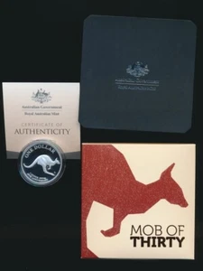 Australia: 2023 $1 Canguro 1oz .999 Plata PRUEBA 30 Aniversario Mob of Thirty - Imagen 1 de 2
