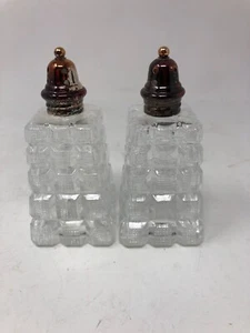 Vtg Crystal Silver Salt and Pepper Shakers 4" Japan Regal Silver From Mervyns - Picture 1 of 8