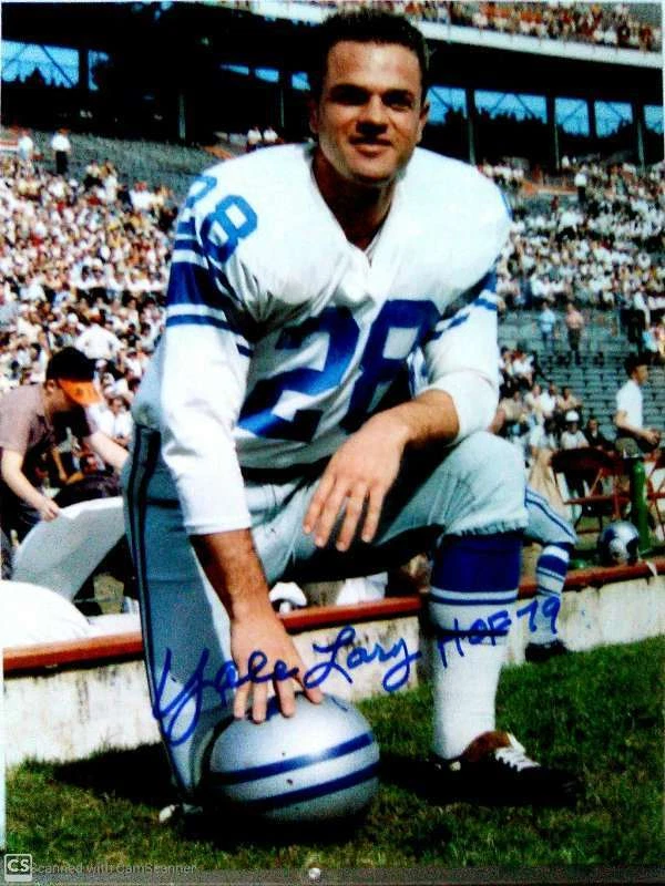 YALE LARY SIGNED DETROIT LIONS 8X10 PHOTO #2 RIP! - Image 1 of 1