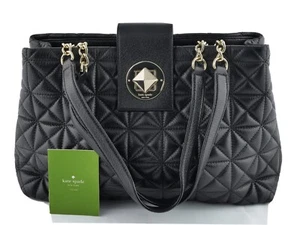 Kate Spade Handbag Shoulder bag Black Quilted Leather Silver Toned Hardware - Picture 1 of 7