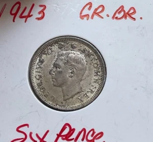 1943 Great Britain 6 Pence  bg - Picture 1 of 2