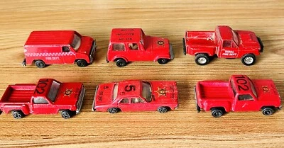 1990s Maisto Unbranded Vintage Fire Department Lot Of 6 Toys Red 1/64 Diecast - Image 1 of 4