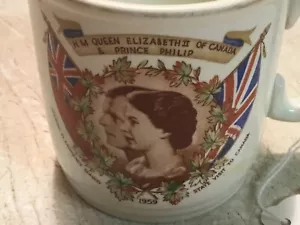 Vintage Queen Elizabeth Prinz Philip 1959 Besuch in Kanada Tasse Becher Kombiversand - Bild 1 von 13