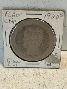 - 1920’s Gibson Girl Poker Chip Coin Collecting Free Shipping - Picture 1 of 2