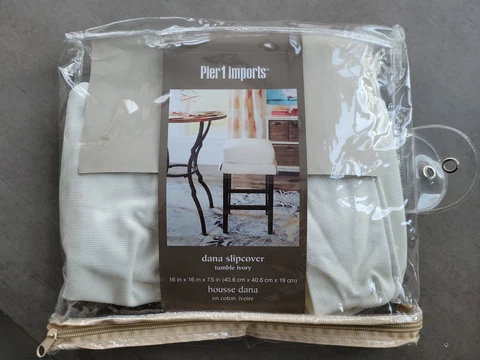 NIP Pier 1 Imports Dana stool slipcover tumble ivory Cover